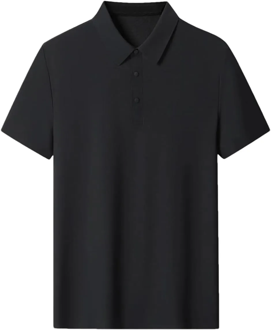 Men Polo Shirts Summer Classic Short-Sleeved Tee Breathable Quick Dry Nylon Golf T Shirts