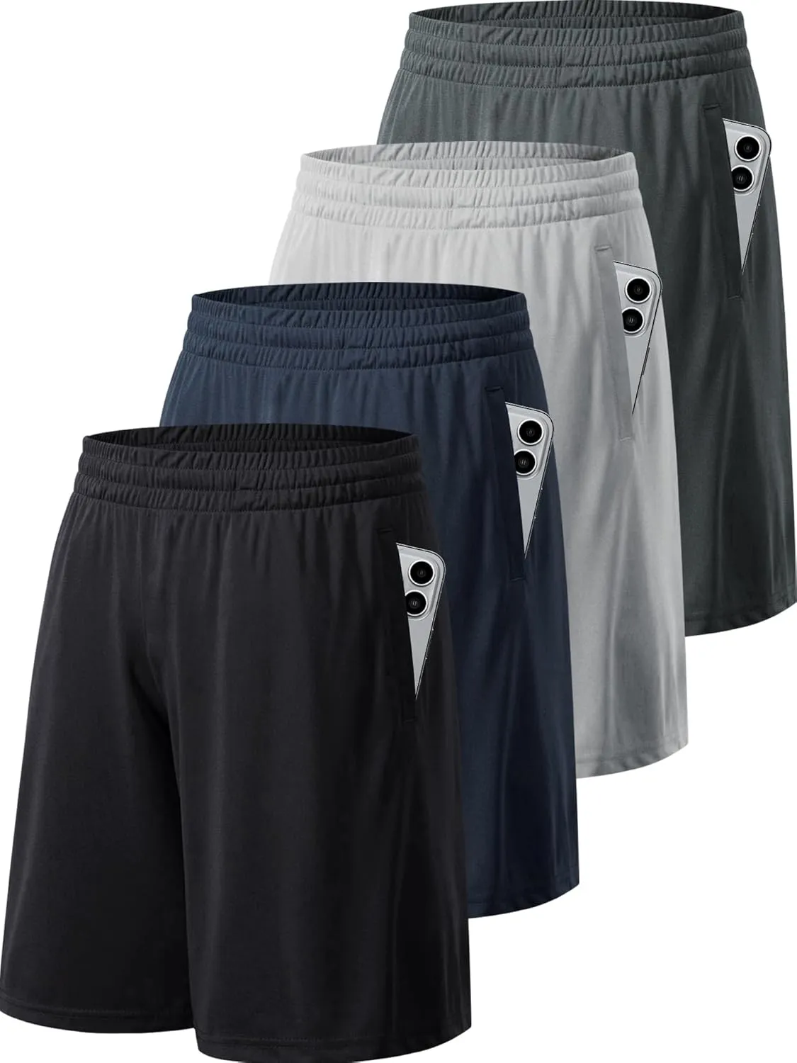 Mens 4-6 Pack Workout Gym Shorts Quick Dry Lightweight Athletic Basketball Running Shorts for Men with Pockets