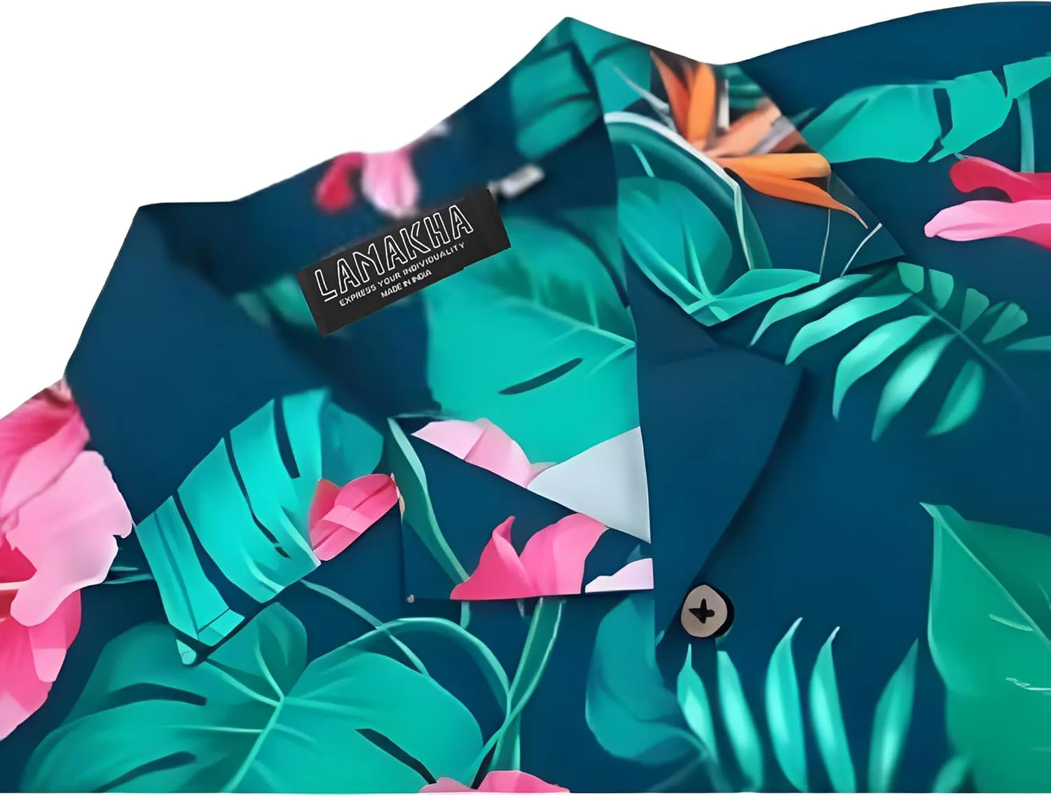 Men's Casual Button-Down Shirts, Tropical Short Sleeve Floral Printed Beach Hawaiian Shirt for Men Holiday
