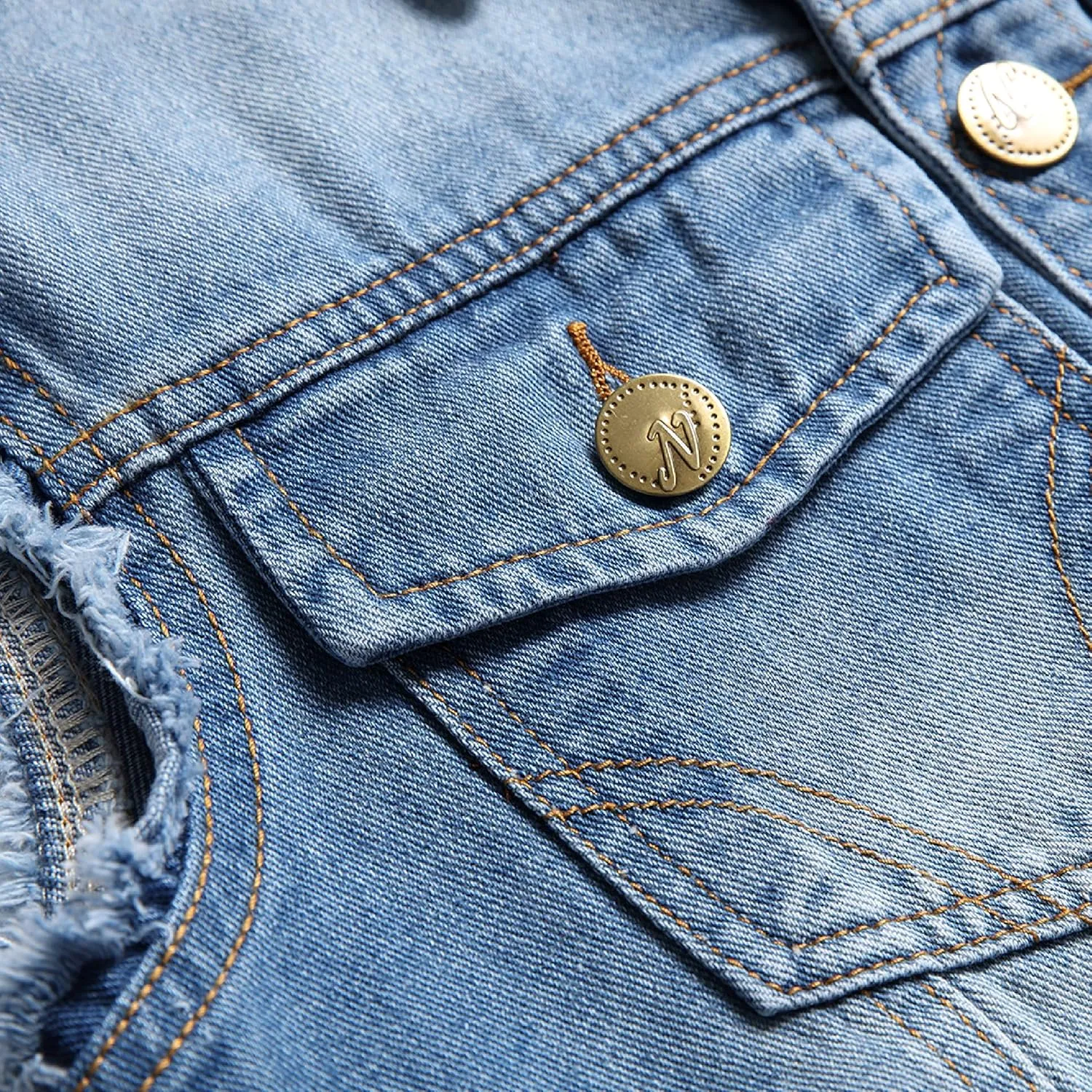 Men's Denim Vest,Sleeveless Jacket Slim Fit Vintage Casual Ripped Summer Jean Vest for Men