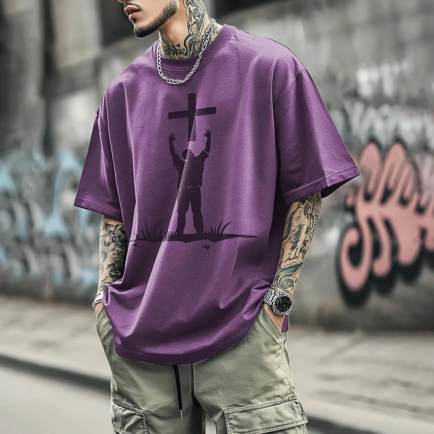 Mens Graphic T-Shirts 90s Rock Summer Big and Tall Workout Breathable Quick Dry Short Sleeve 100% Cotton Tee Shirts