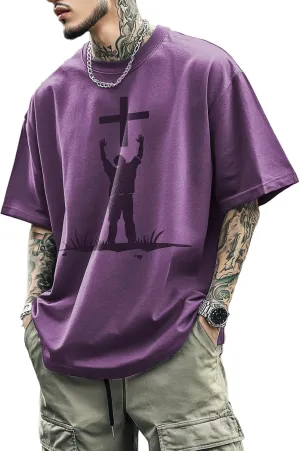 Mens Graphic T-Shirts 90s Rock Summer Big and Tall Workout Breathable Quick Dry Short Sleeve 100% Cotton Tee Shirts
