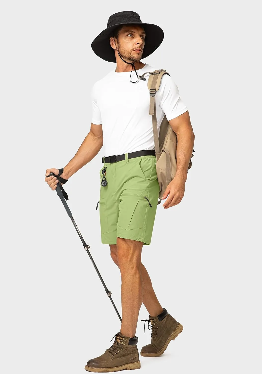 Men's Hiking Cargo Shorts Stretch Quick Dry Outdoor Tactical Shorts for Men with Multi Pocket for Fishing Casual