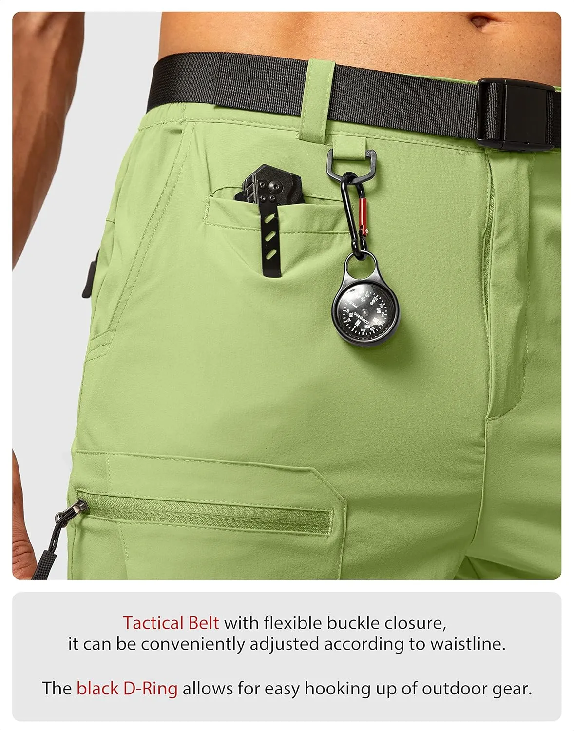 Men's Hiking Cargo Shorts Stretch Quick Dry Outdoor Tactical Shorts for Men with Multi Pocket for Fishing Casual