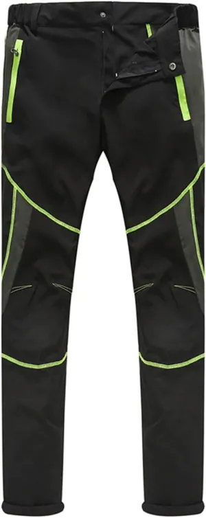 Mens Hiking Pants Waterproof Slim Fit Quick Dry Lightweight Athletic Fit Pants Outdoor Windbreaker Trousers Belts