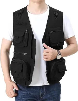 Men's Lightweight Mesh Fishing Vest Utility Outdoor Multi-Pocket Hunting Cargo Vest