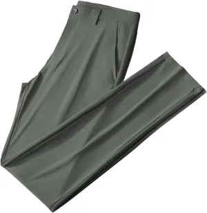 Mens Lightweight Pants Plain Suit Pants Open Bottom Claasic Business Casual Trousers Straight Leg Pants for Summer