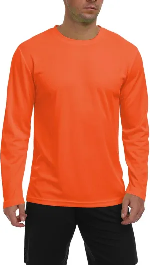 Men's Long Sleeve Sun Shirt Lightweight Workout UV Protection Quick Dry Hiking Tee Shirts Cycling Fishing Athletic Tops