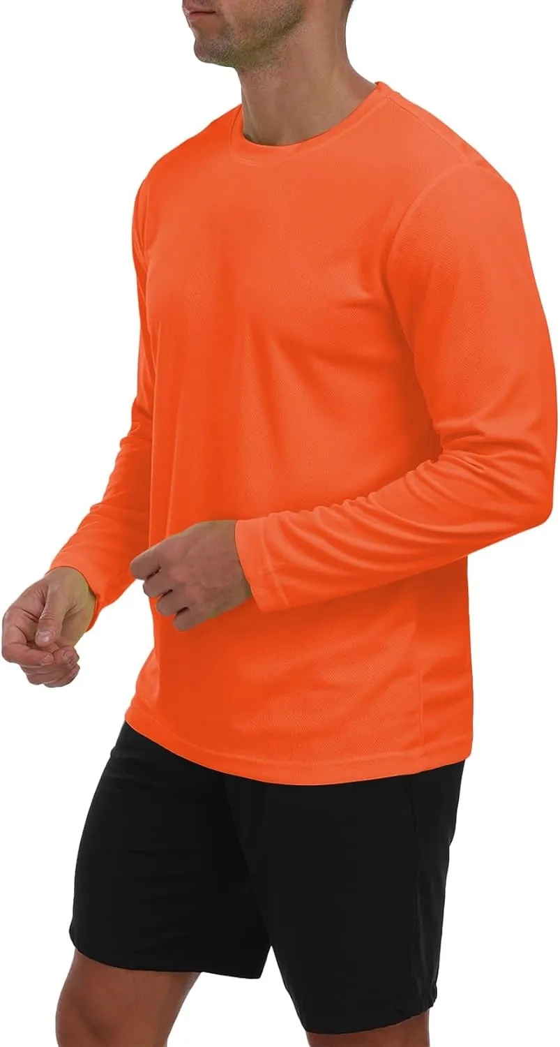 Men's Long Sleeve Sun Shirt Lightweight Workout UV Protection Quick Dry Hiking Tee Shirts Cycling Fishing Athletic Tops
