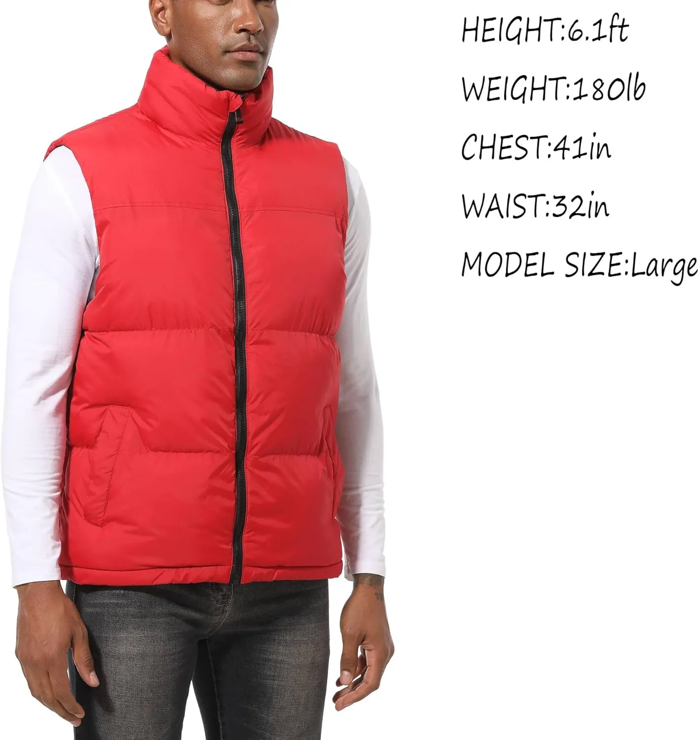 Men's Puffy Zipper Sleeveless Jacket Puffer Vest Outerwear Winter outdoor Warm Water-Resistant Sports M to 3XL