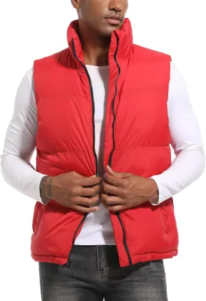 Men's Puffy Zipper Sleeveless Jacket Puffer Vest Outerwear Winter outdoor Warm Water-Resistant Sports M to 3XL