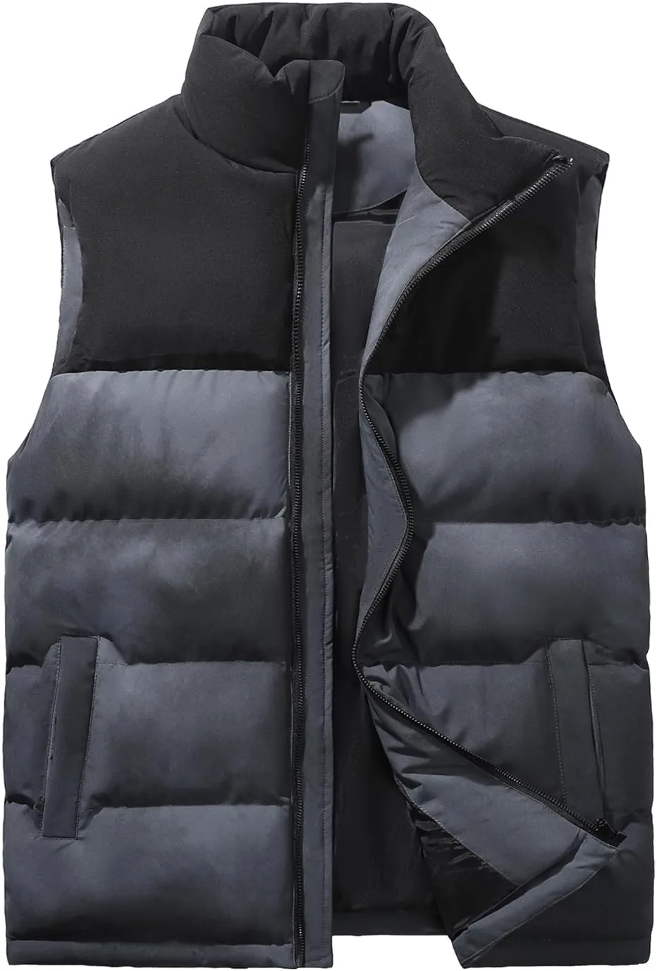 Men's Quilted Puffer Vest Sleeveless Warm Jacket Winter Water-Resistant Outdoor Puffy Vest Sizes M to 3XL