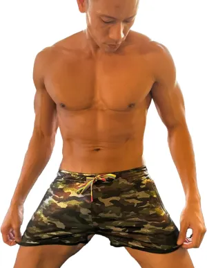 Mens Running Booty Shorts, Zippered Pockets, Rave & Party Short LGBTQ, Gay Rainbow Panda VPL 3 in Inseam Shorts