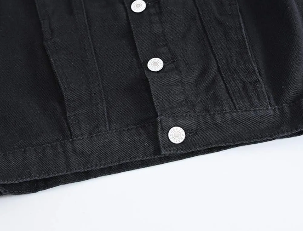Men's Sleeveless Ripped Denim Vest Casual Slim Fit Button Down Jeans Vests Jacket