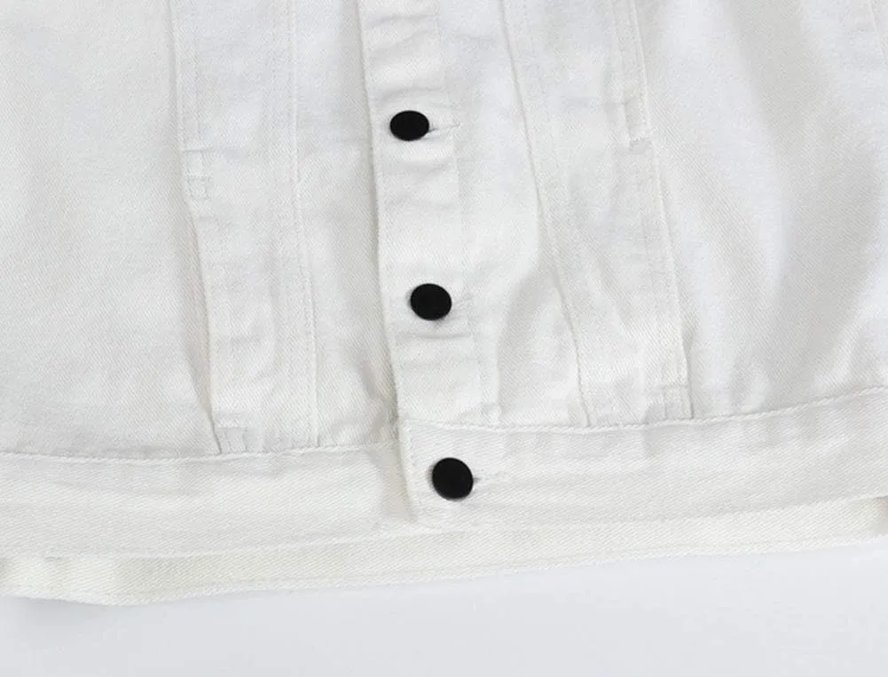 Men's Sleeveless Ripped Denim Vest Casual Slim Fit Button Down Jeans Vests Jacket