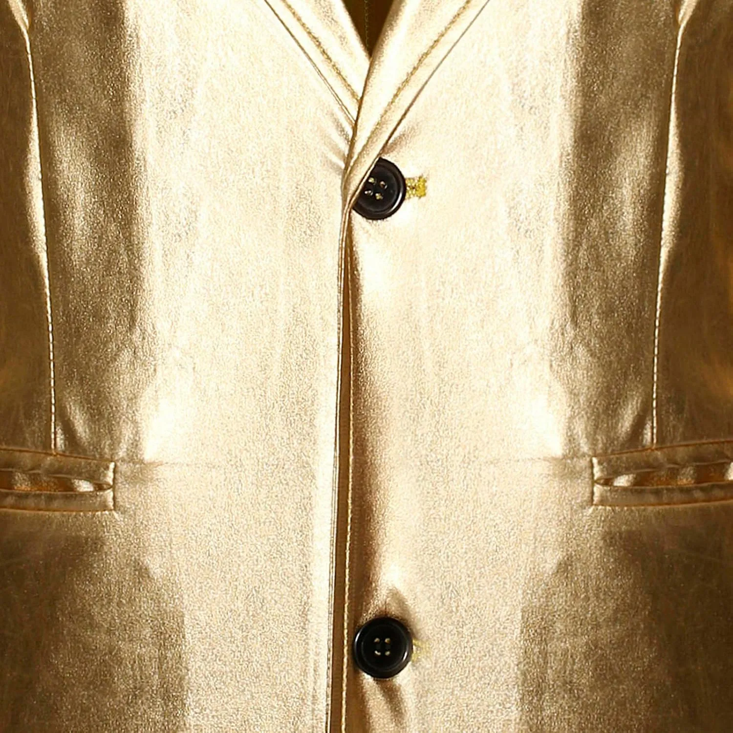 Mens Slim Fit Blazer Jacket PU Leather Formal Dress Suit Two-Button Notched Lapel Casual Suit Jacket Party Clubwear