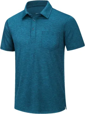 Mens Summer Quick Dry Lightweight Polo T-Shirts Golf Short Sleeve Shirts Sports Tops