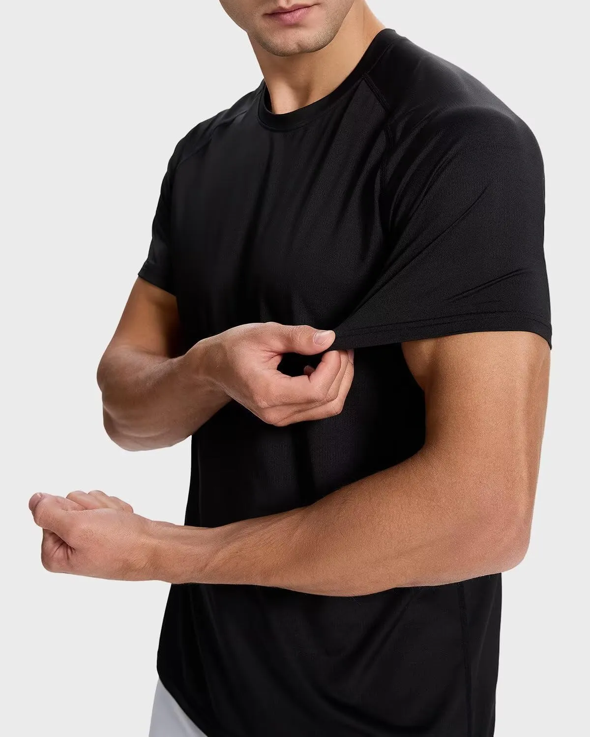 Men's Sun Protection Shirts Lightweight Athletic Quick Dry Rash Guard Cooling Tee with Silver Ion Tech