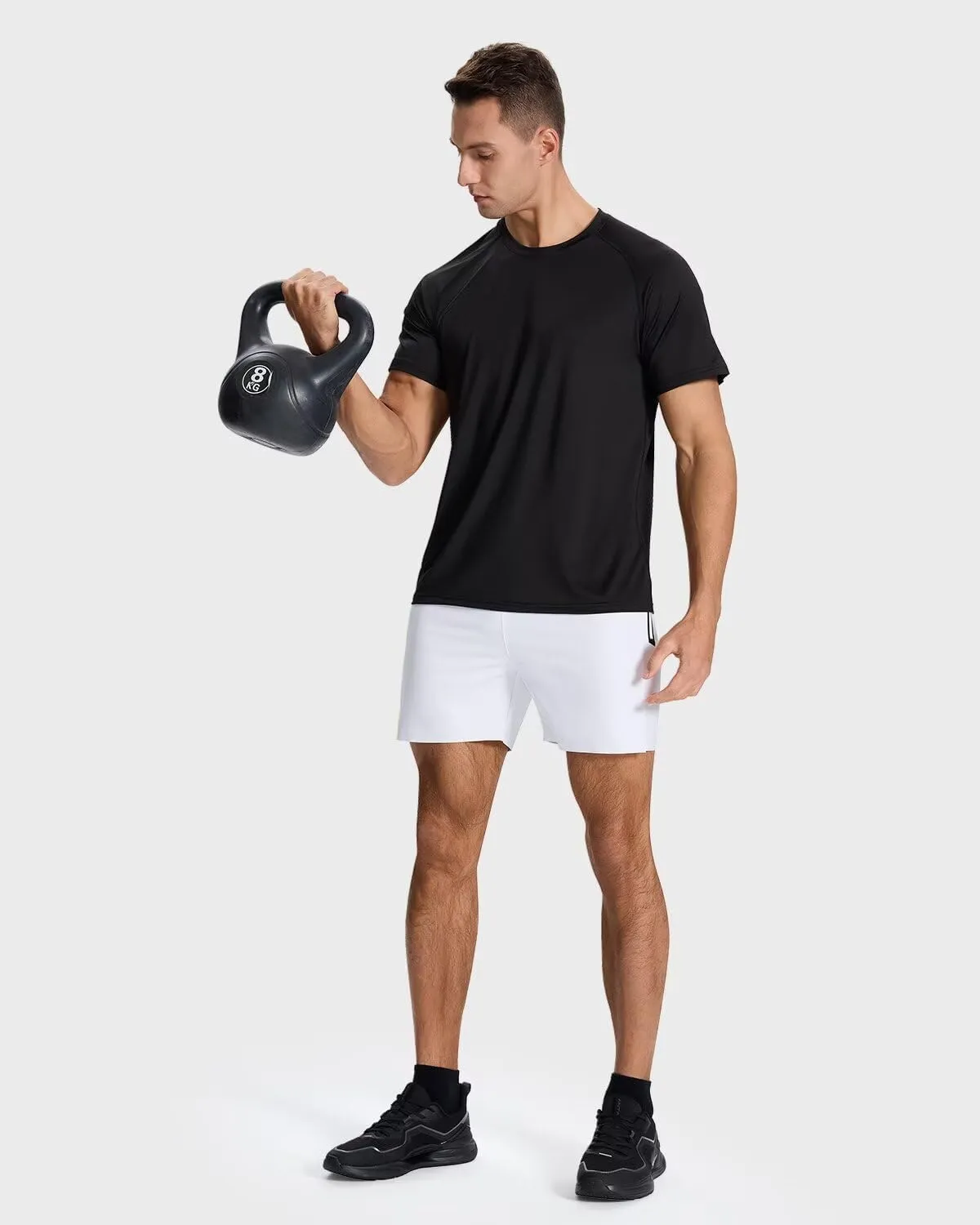 Men's Sun Protection Shirts Lightweight Athletic Quick Dry Rash Guard Cooling Tee with Silver Ion Tech