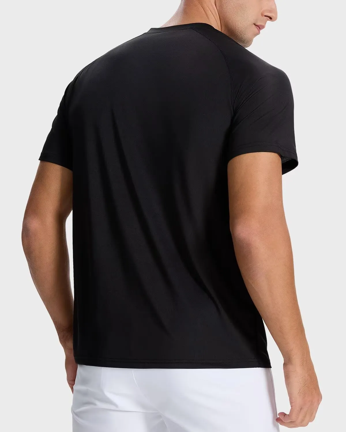 Men's Sun Protection Shirts Lightweight Athletic Quick Dry Rash Guard Cooling Tee with Silver Ion Tech