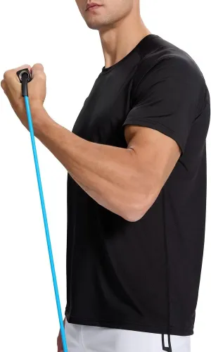 Men's Sun Protection Shirts Lightweight Athletic Quick Dry Rash Guard Cooling Tee with Silver Ion Tech