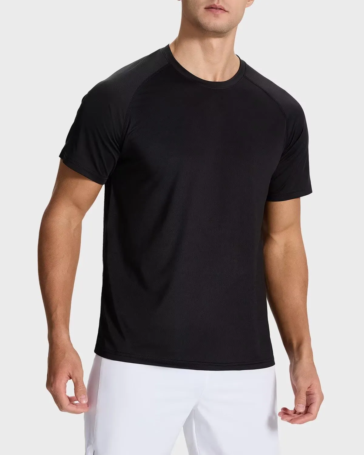 Men's Sun Protection Shirts Lightweight Athletic Quick Dry Rash Guard Cooling Tee with Silver Ion Tech