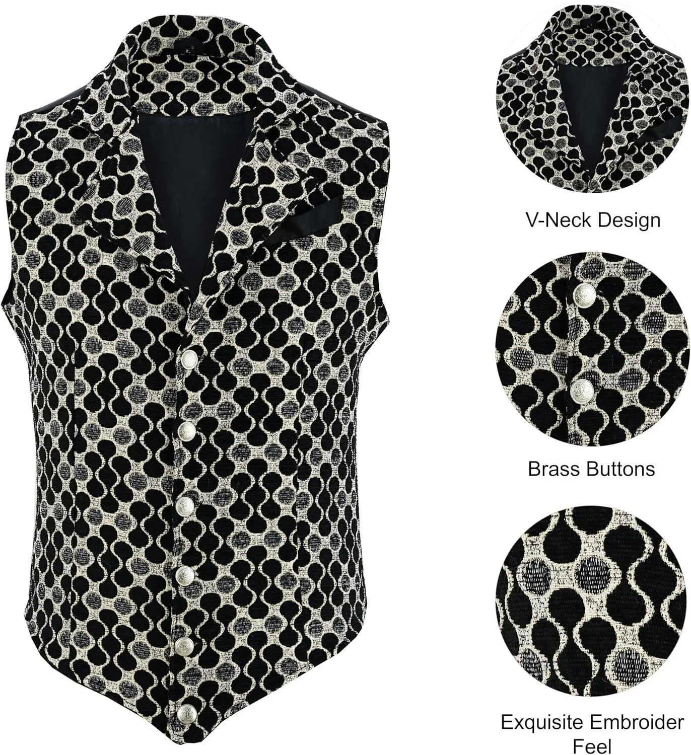Mens Victorian Suit Vest Steampunk Gothic Waistcoat/USA