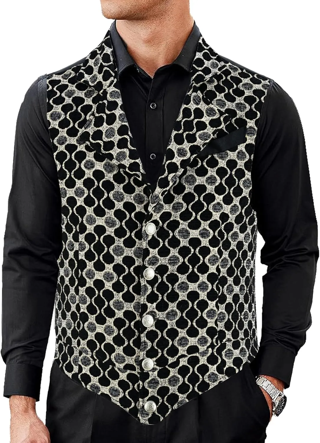 Mens Victorian Suit Vest Steampunk Gothic Waistcoat/USA
