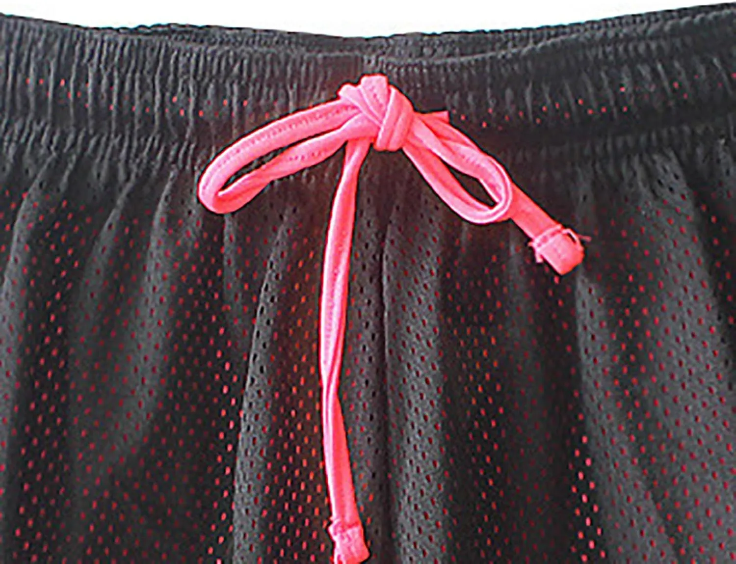 Mesh Double Layer Women's Workout Shorts Trendy Drawstring Elastic Waist Sports Short Summer Gym Yoga Exercise Pants