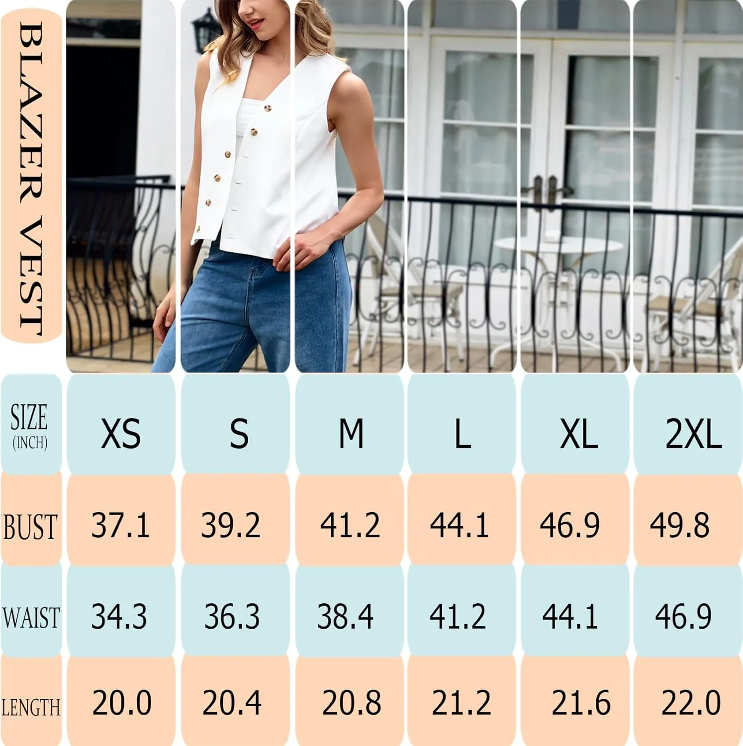 MISS MOLY Women's 2025 Trendy Blazer Vest Summer Sleeveless Outerwear Fully Lined Button Suit Waistcoat Vest