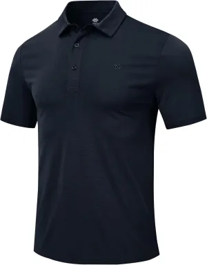 MoFiz Men's Henley Polo Shirts Short Sleeve Moisture Wicking Collarless Golf Polo Shirt Summer Casual