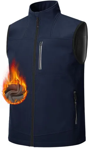 MoFiz Men's Vest Outerwear,Vest for men,Full Zip Fleece Lined Light Softshell Windproof Sleeveless Jacket for Hiking Golf