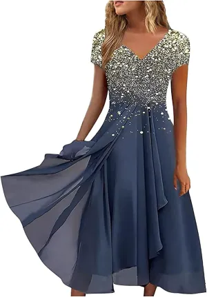 Mother of The Bride Dresses Petite Length Lace Appliques Formal Evening Party Prom Gown Chiffon Short Sleeve A-Line