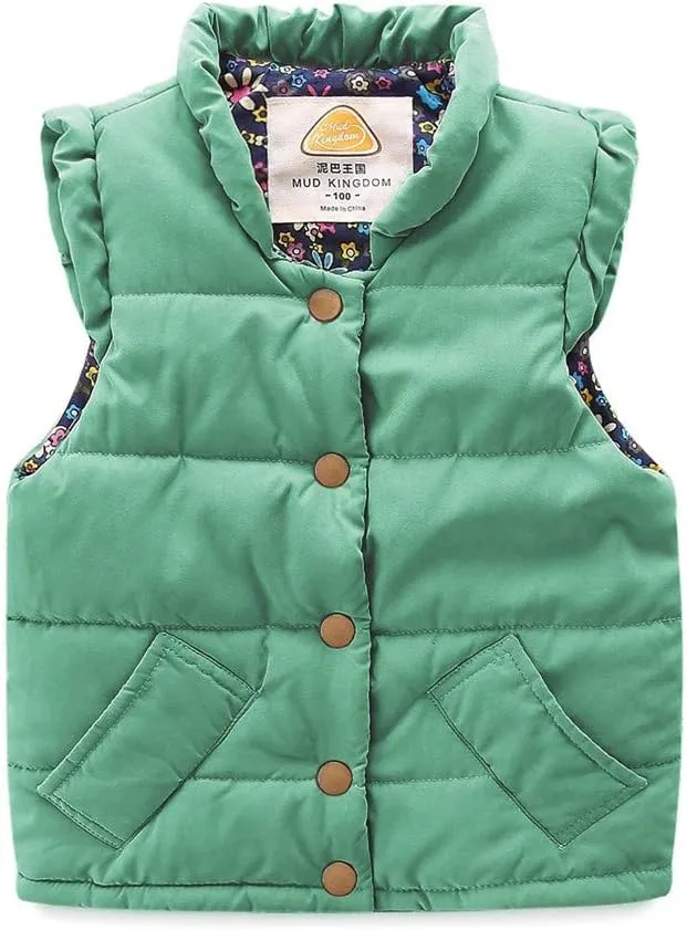 Mud Kingdom Little Girls Vests Outerwear Lightweight Cute Floral