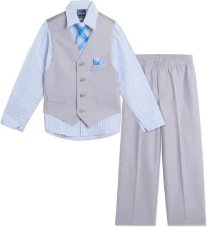 Nautica Baby Boys' 4-Piece Suit Set with Dress Shirt, Vest, Pants, and Tie