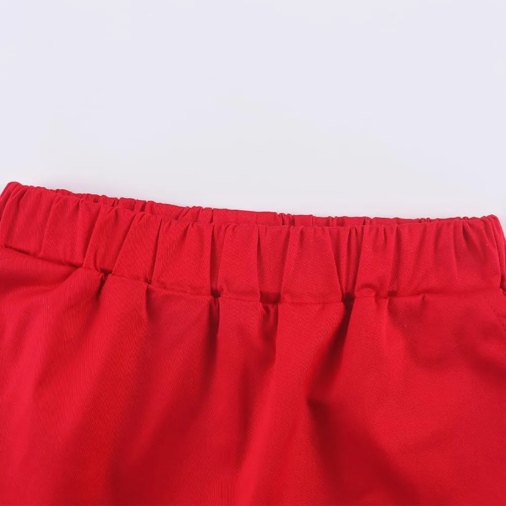 Noomelfish Girls Scalloped Uniform Skirts Stretch Cute School Skort with Pockets (5-12 Years)