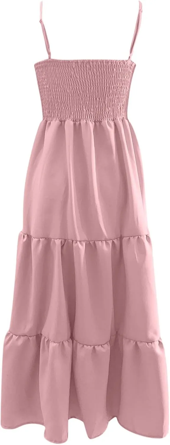 Ollysqiar Dresses Women's 2023 Floral Summer Dress Wrap V Neck Short Sleeve Belted Ruffle Hem A-Line Bohemian Dresses A02 11