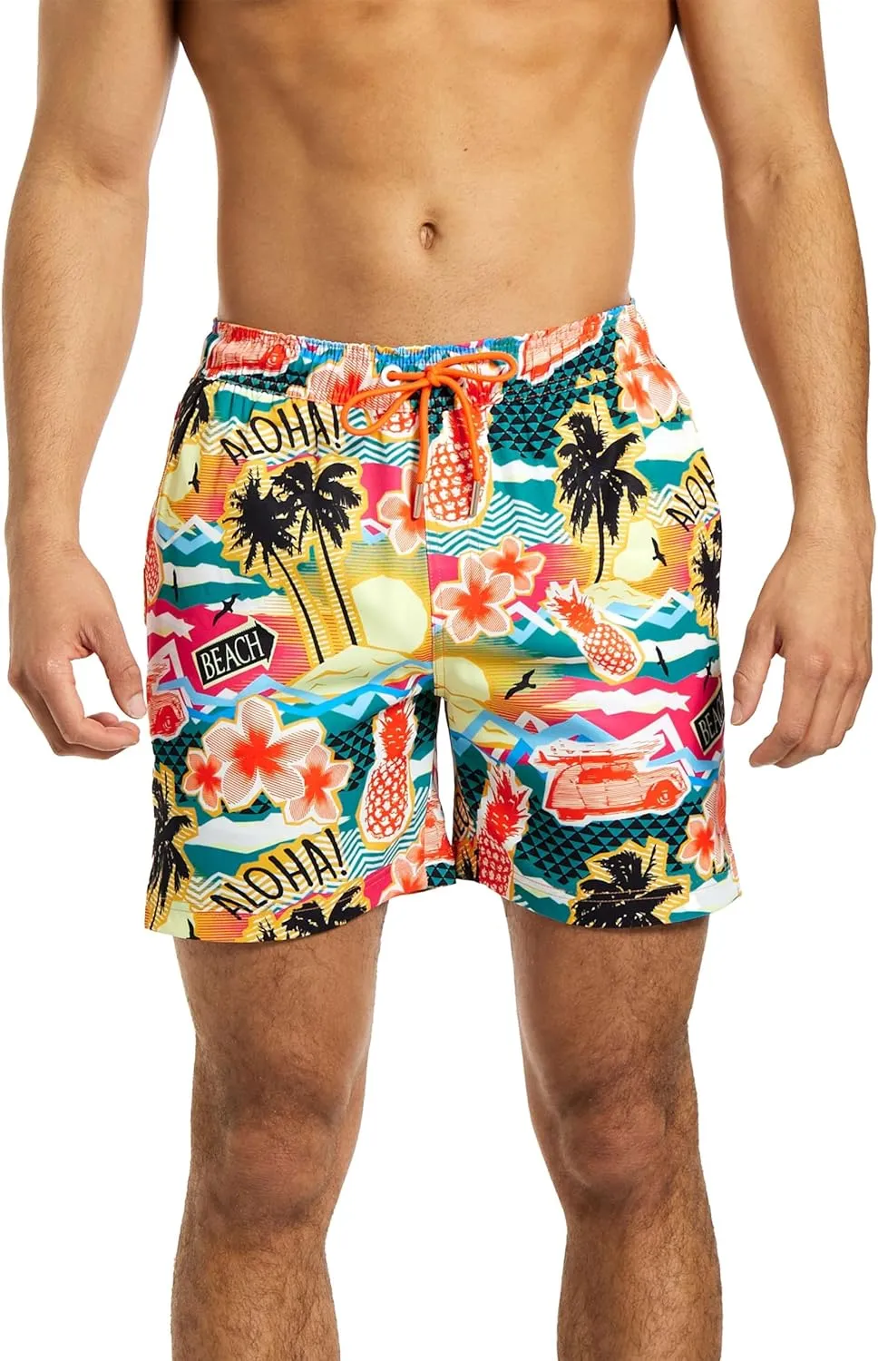 Opposuits Swim Shorts for Men - Summer Beach and Pool Shorts - Loose Fit - Including Drawstrings & Zippers