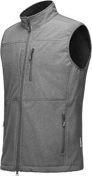 Outdoor Ventures Men's Running Vest Outerwear, Lightweight Windproof Fleece-Lined Softshell Sleeveless Jacket for Golf