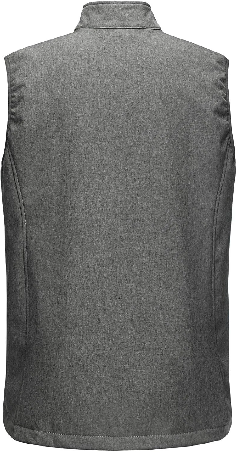 Outdoor Ventures Men's Running Vest Outerwear, Lightweight Windproof Fleece-Lined Softshell Sleeveless Jacket for Golf
