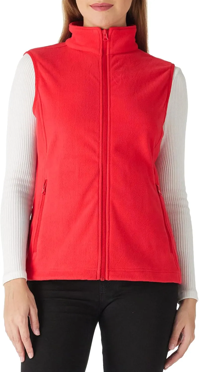 Outdoor Ventures Women's Fleece Vest, Zip Up Lightweight Soft Running Vest Outerwear Sleeveless with Pockets