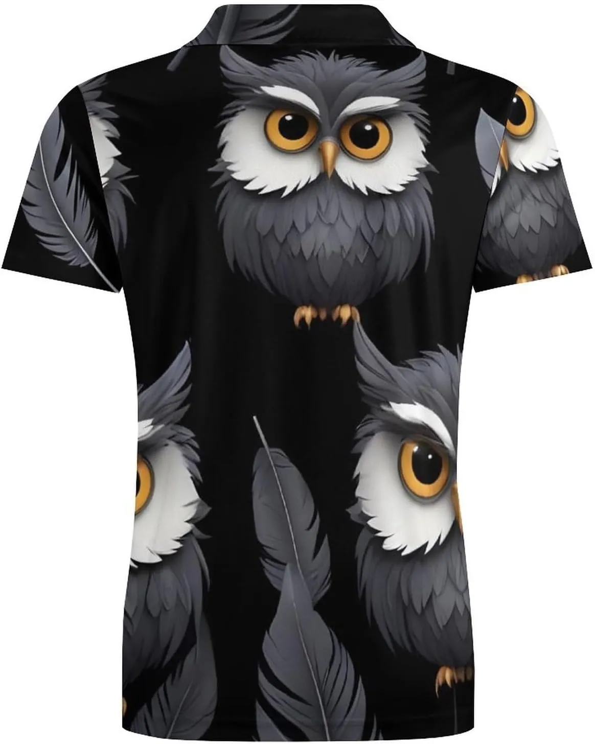Owl Pattern Men's Short Sleeve Polo Shirts Regular-Fit Quick-Dry Casual Golf T-Shirts Summer Pullover Tennis T-Shirt Tops