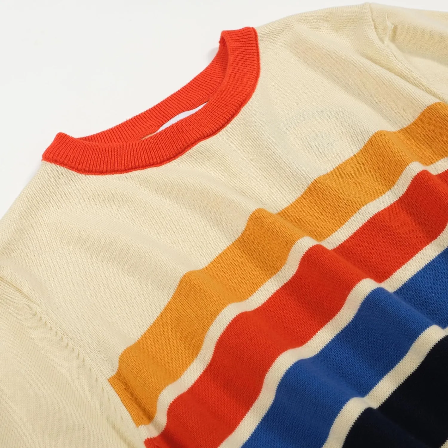 OXKnit Women's 1960s Retro Knit Short Sleeve T-Shirts, Crew Neck Casual Knit Top