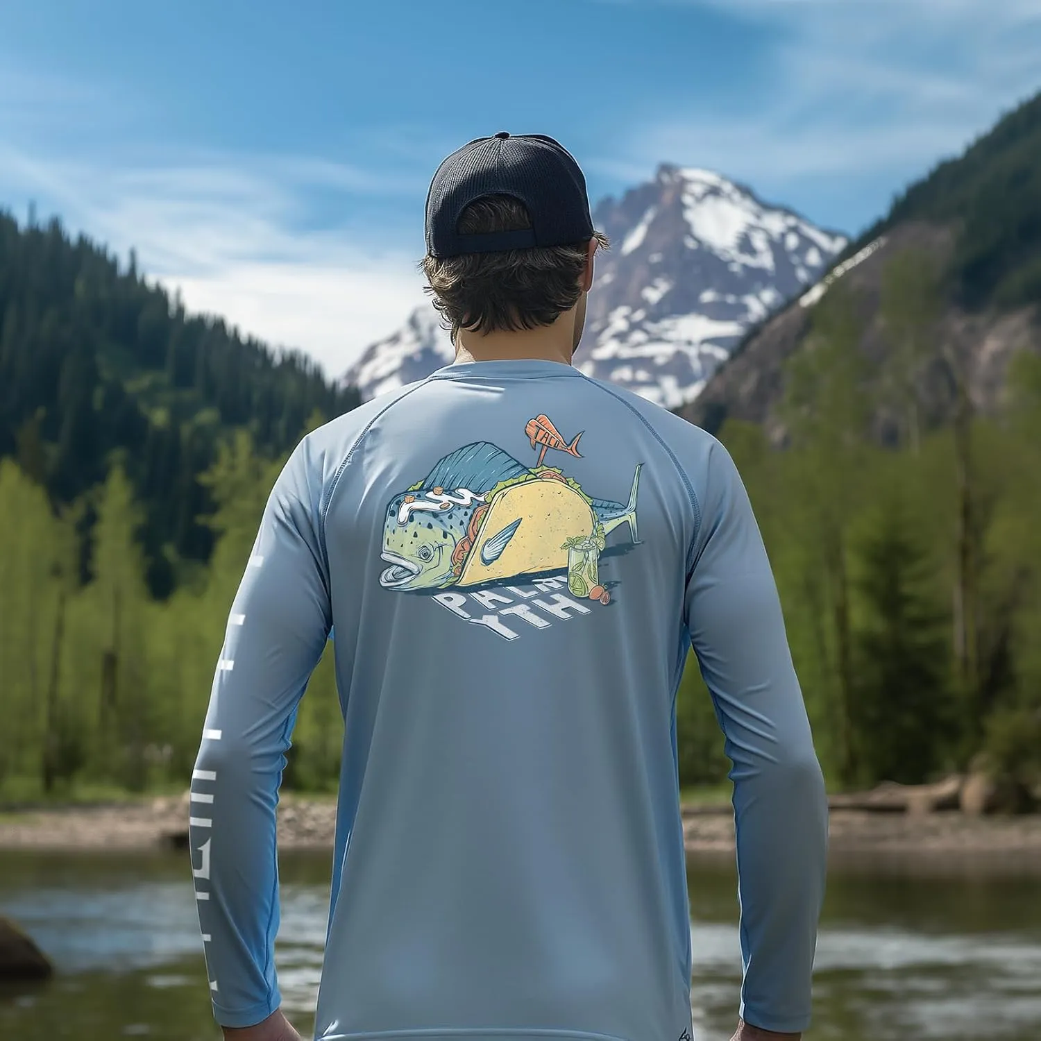 Palmyth Fishing Shirts for Men Long Sleeve UPF 50  T Shirt Sun Protection Tee