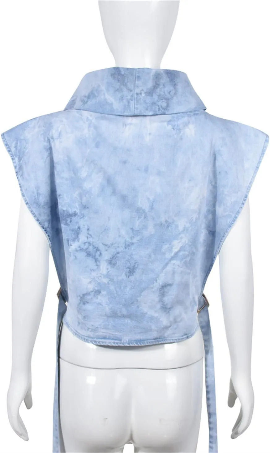 PAODIKUAI Women's Sleeveless Denim Crop Top Vest Y2K Sexy Summer Jean Vest Shirt Tank Tops Waistcoat Jacket