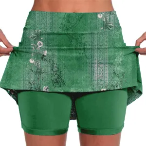 Plus Size Athletic Skorts for Women Summer Tummy Control Outfits High Waist Hiking Casual Fittted Skirt with Pockets