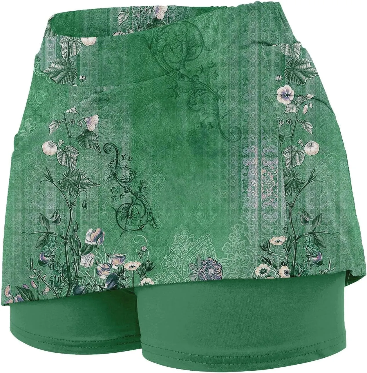 Plus Size Athletic Skorts for Women Summer Tummy Control Outfits High Waist Hiking Casual Fittted Skirt with Pockets