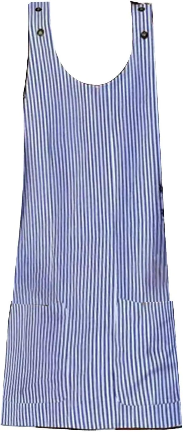 Plus Size Summer Dresses for Women 2024 Casual Striped Sleeveless Sundresses with Pockets Loose A Line Mini Dress