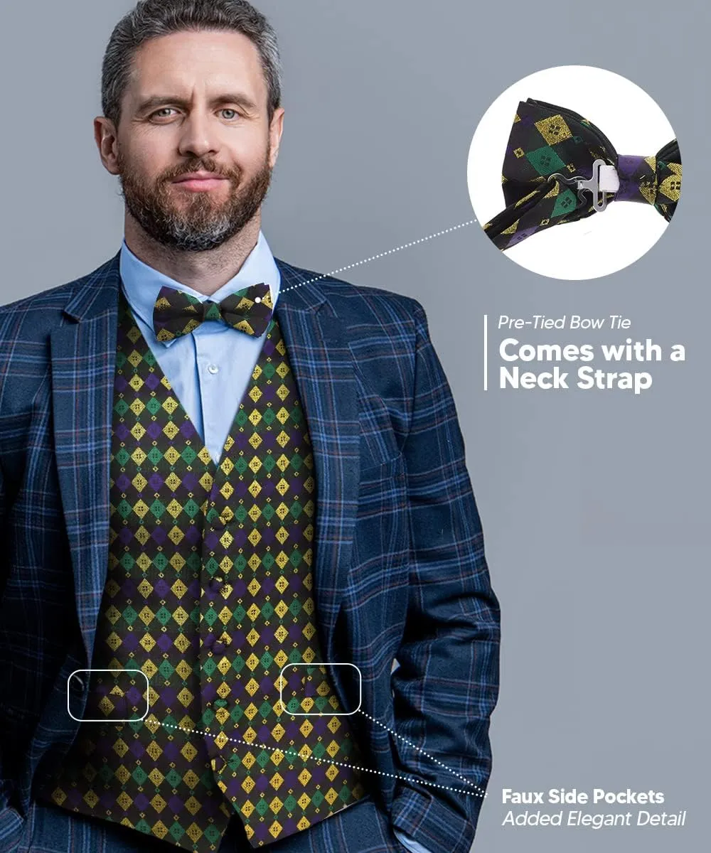 Premium Celebration Suit Vest for Men 2PC Set - Vest & Bow Tie