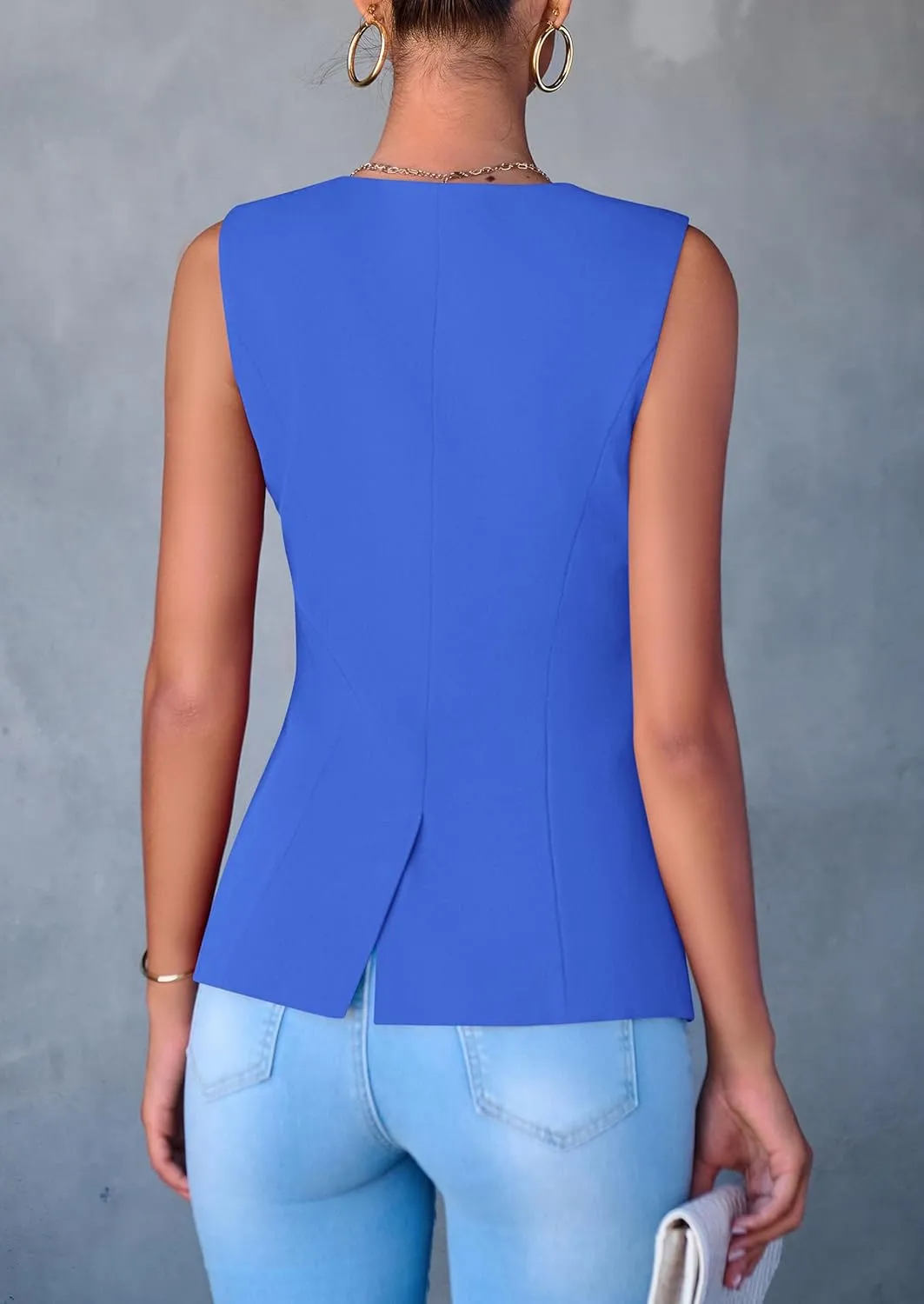PRETTYGARDEN Women's Suit Vest Tops 2025 Summer Dressy Casual Business Button Sleeveless Trendy Fashion Blazer Waistcoat